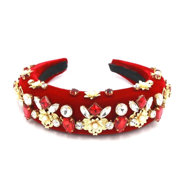 Baroque Velvet Jeweled Headband